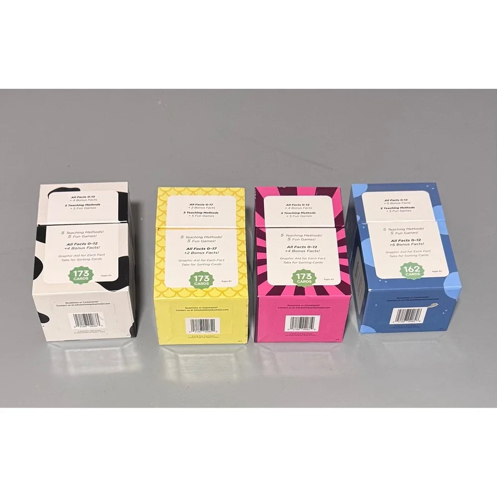 Think Tank Scholar Math Flash Cards Set Addition Subtraction Multiplication Div